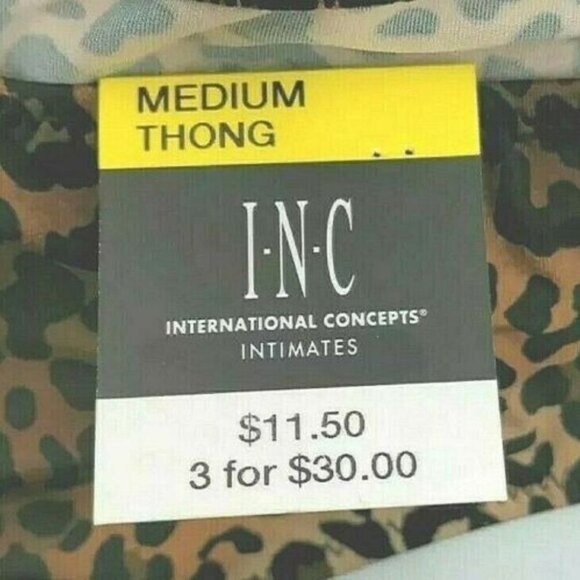 INC International Concepts Womens Thong Panty Leopard Animal Print Medium NEW - Picture 4 of 9